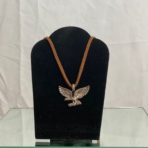 Handmade Eagle Necklace on Suede Cord NEW